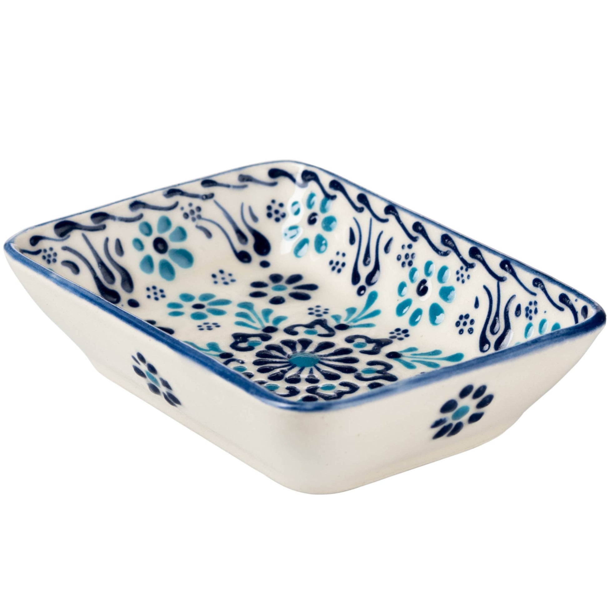 Håndlavet Keramisk Sæbeskåle med Dræn - Farverig Håndmalet Sæbeholder sæbeskål Ottoman