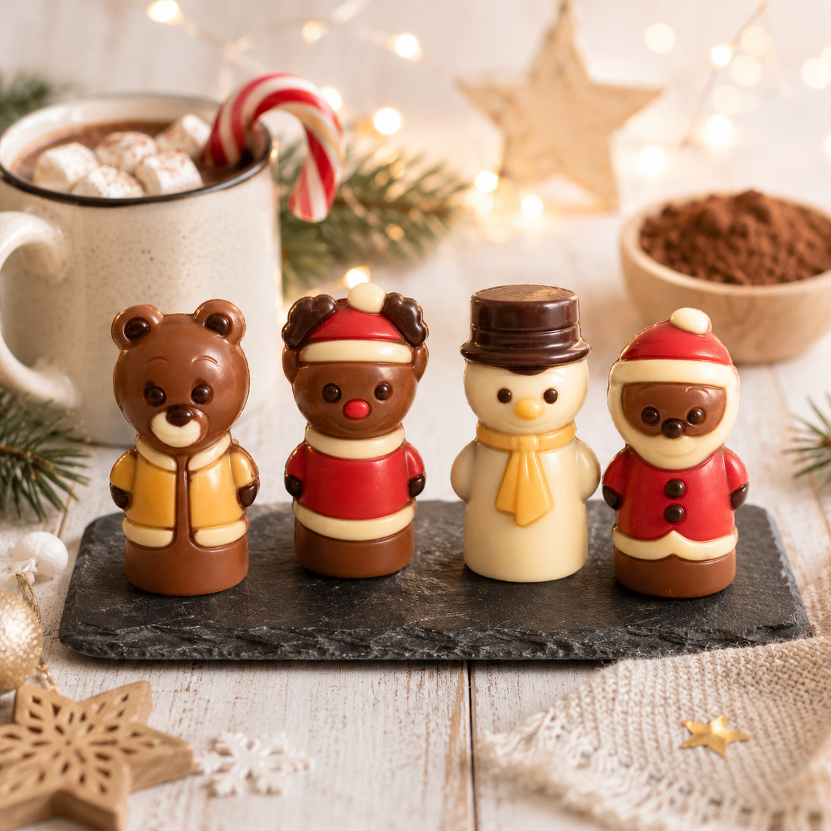 Chokolade-julefigur i tube 10 g Chokolade ADG Diffusion