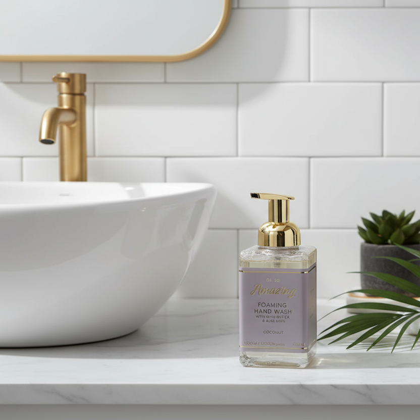 Coconut Skum Håndsæbe - Luksuriøs Vegansk Formel med Guldlåg 450ml Skum håndsæbe Norway Designstudio