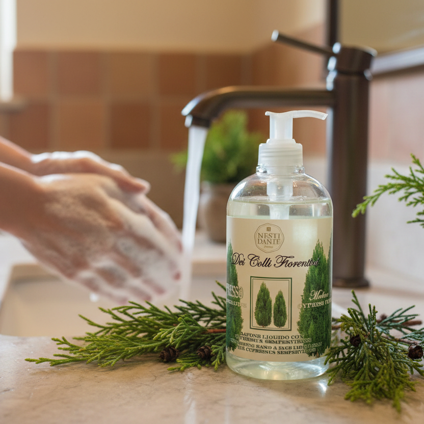 Nesti Dante Dei Colli Fiorentini Cypress Håndsæbe & Shower Gel 500 ml. Italiensk flydende sæbe Nesti dante