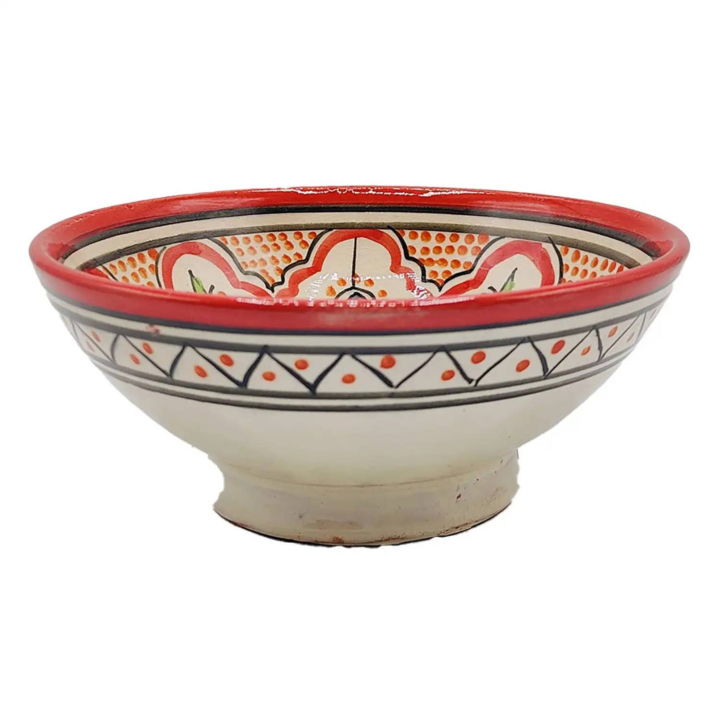 Håndmalet Marokkansk Terracottaskål fra Safi - Ø17 cm Etnico del Mondo