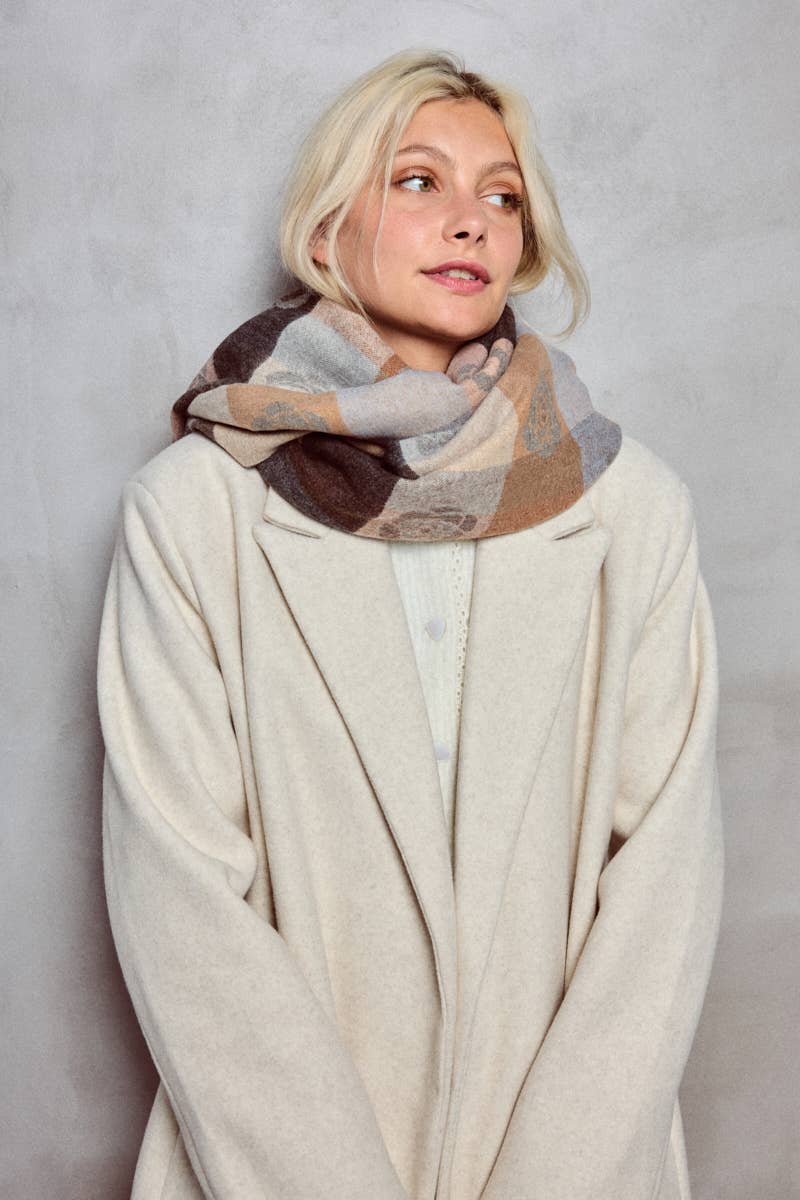 Vendbart Tørklæde med blomsterprint BYREN | ÉLINE L'ATELIER