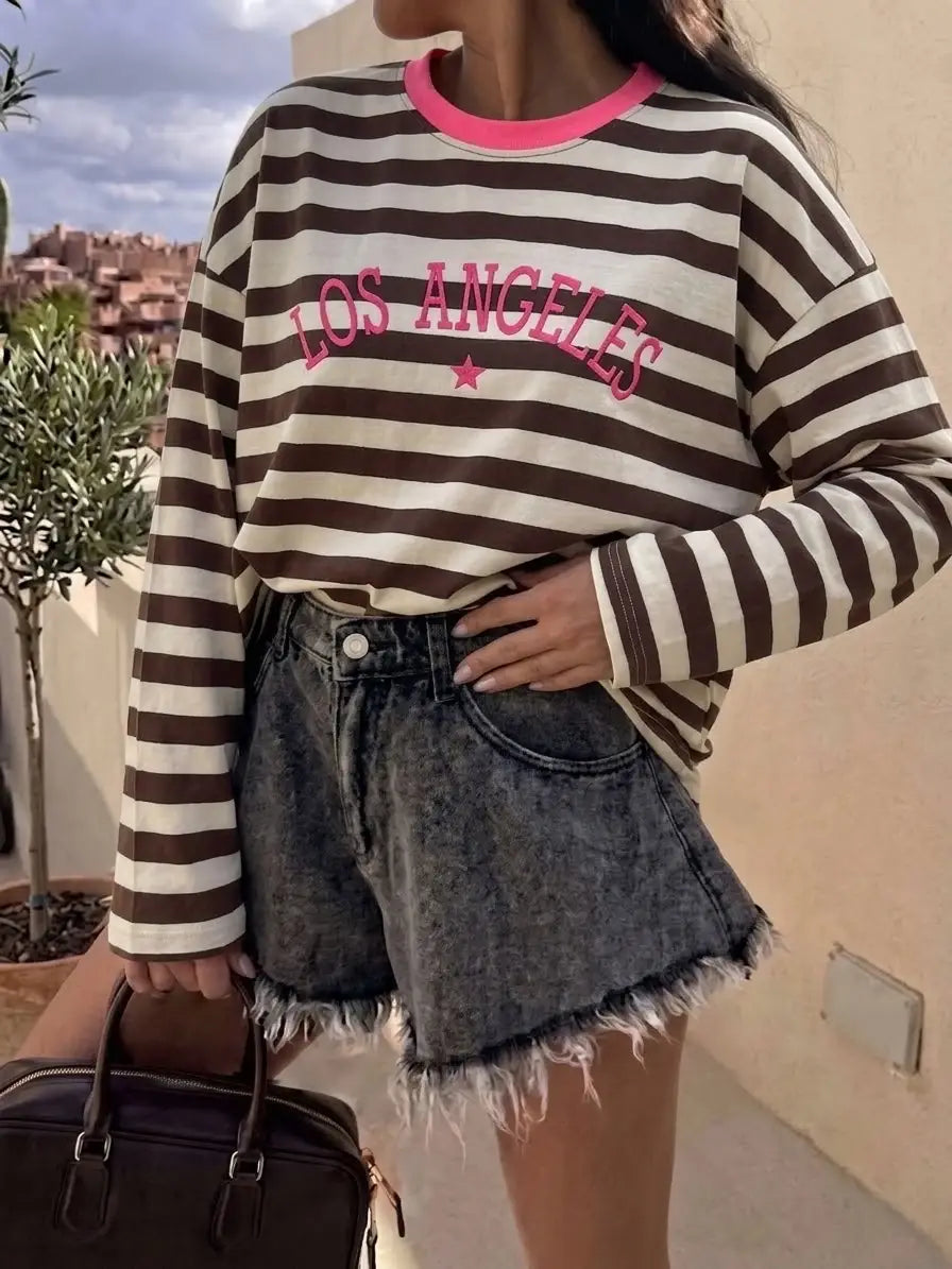Langærmet T-shirt Los Angeles - 30655 Tøj ESTEE BROWN