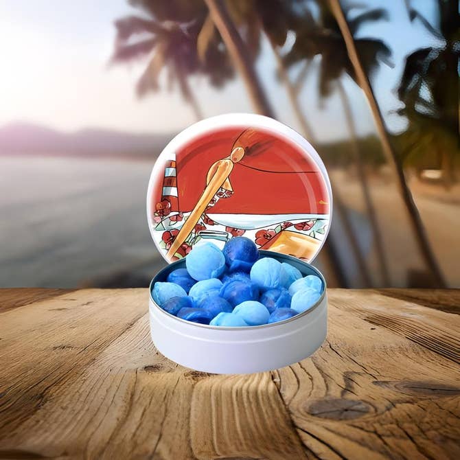 Mojito Curacao Pastiller 45g - François Groslière Design i Metalæske Bonbon-France