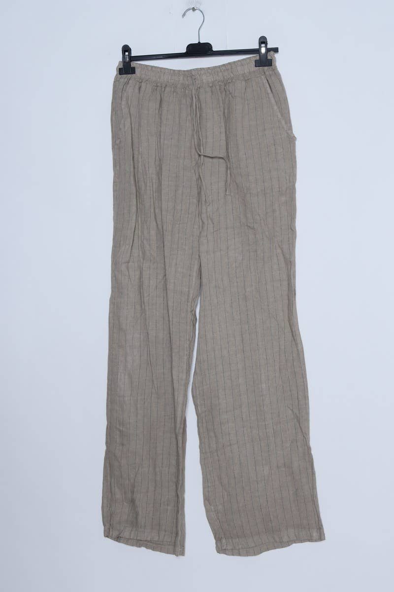 Bukser i 100% Hør Sort Stribet - One Size 38-42 | LÉA & LUC LÉA & LUC