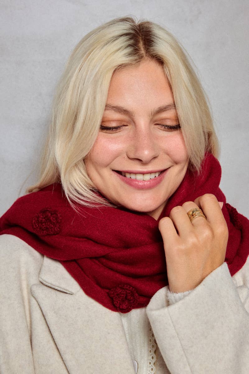 Tørklæde med broderede blomster FL216DF BYREN | ÉLINE L'ATELIER