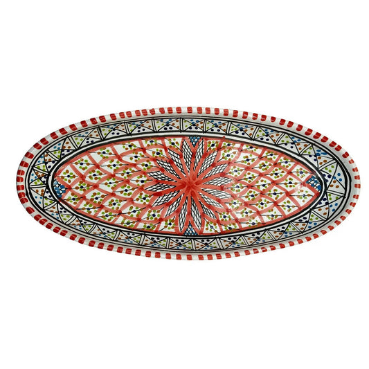 Håndmalet Keramikfad fra Tunesien – 40×18,5 cm | Etnico del Mondo Etnico del Mondo
