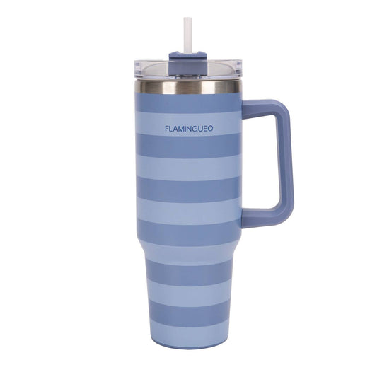 Termoflaske Rustfrit Stål 1,18L Blå Stribet - Flamingueo Flamingueo