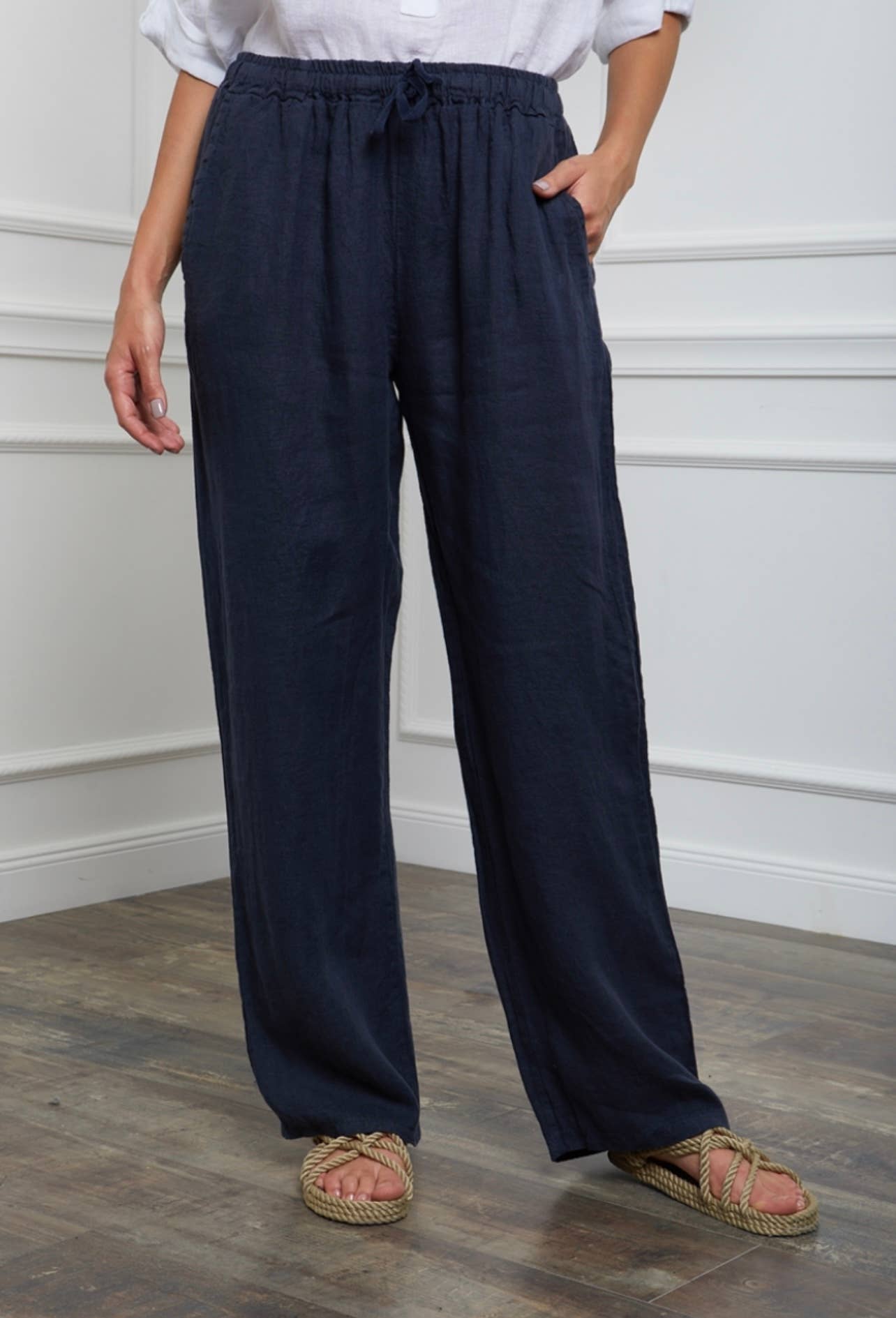 Bukser i 100% Hør med Snøre - Flere Farver | LÉA & LUC LÉA & LUC