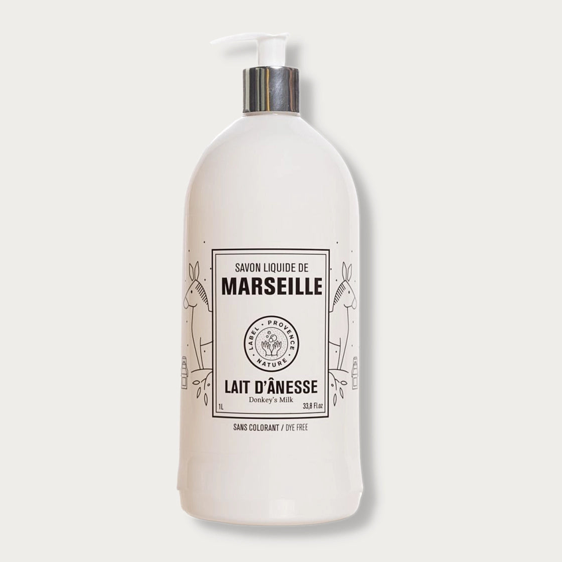 Marseille Sæbe 1 liter økologisk æselmælk Label Provence Nature
