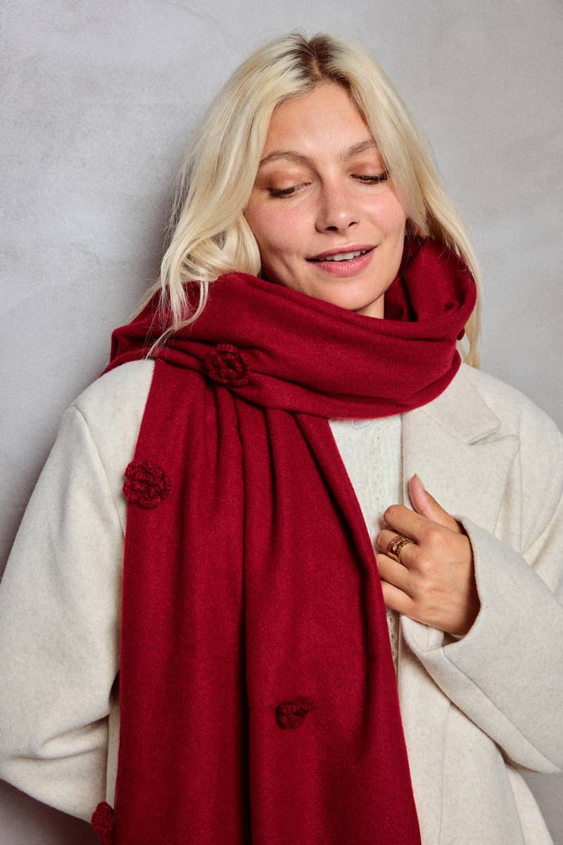 Tørklæde med broderede blomster FL216DF BYREN | ÉLINE L'ATELIER