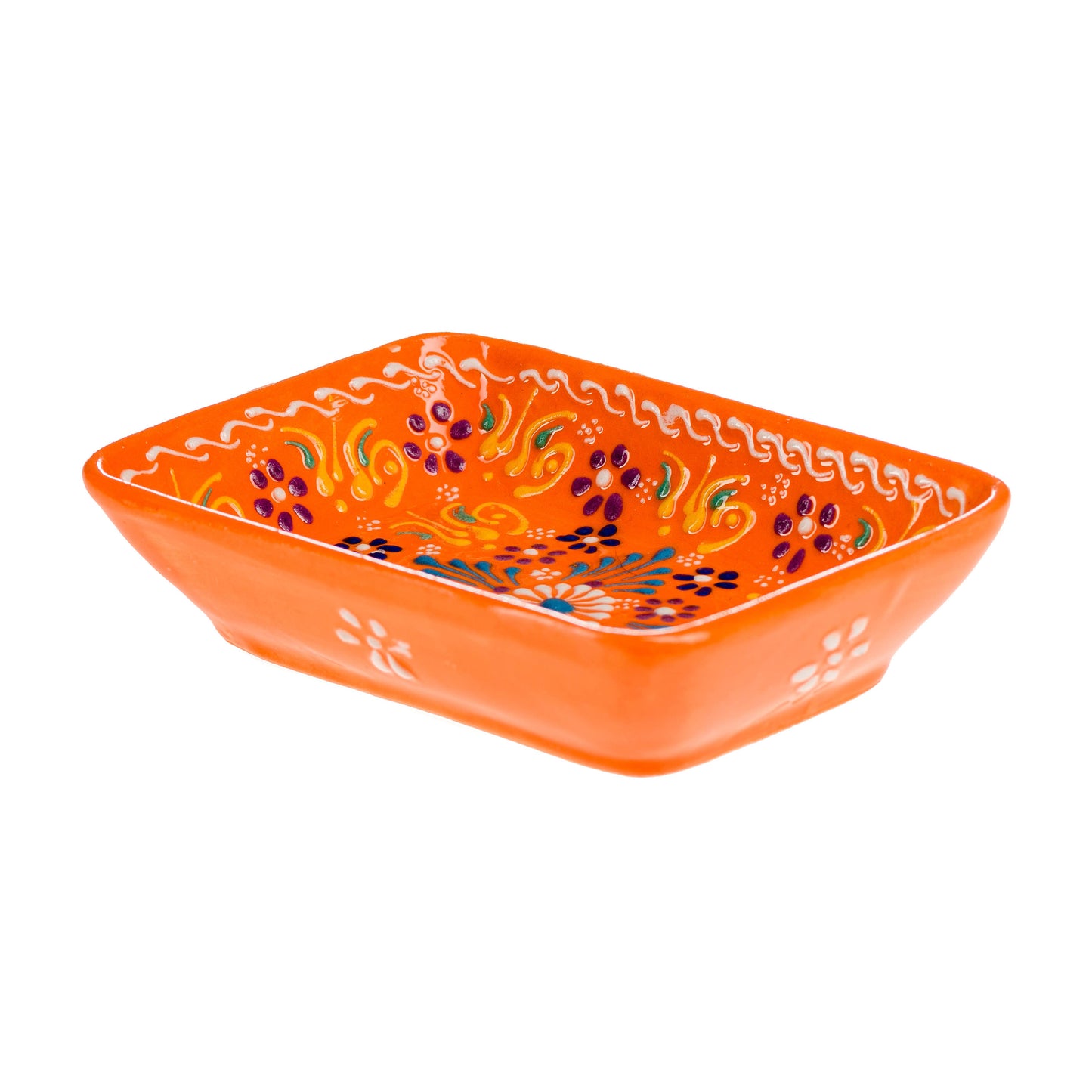 Håndlavet Keramisk Sæbeskåle med Dræn - Farverig Håndmalet Sæbeholder