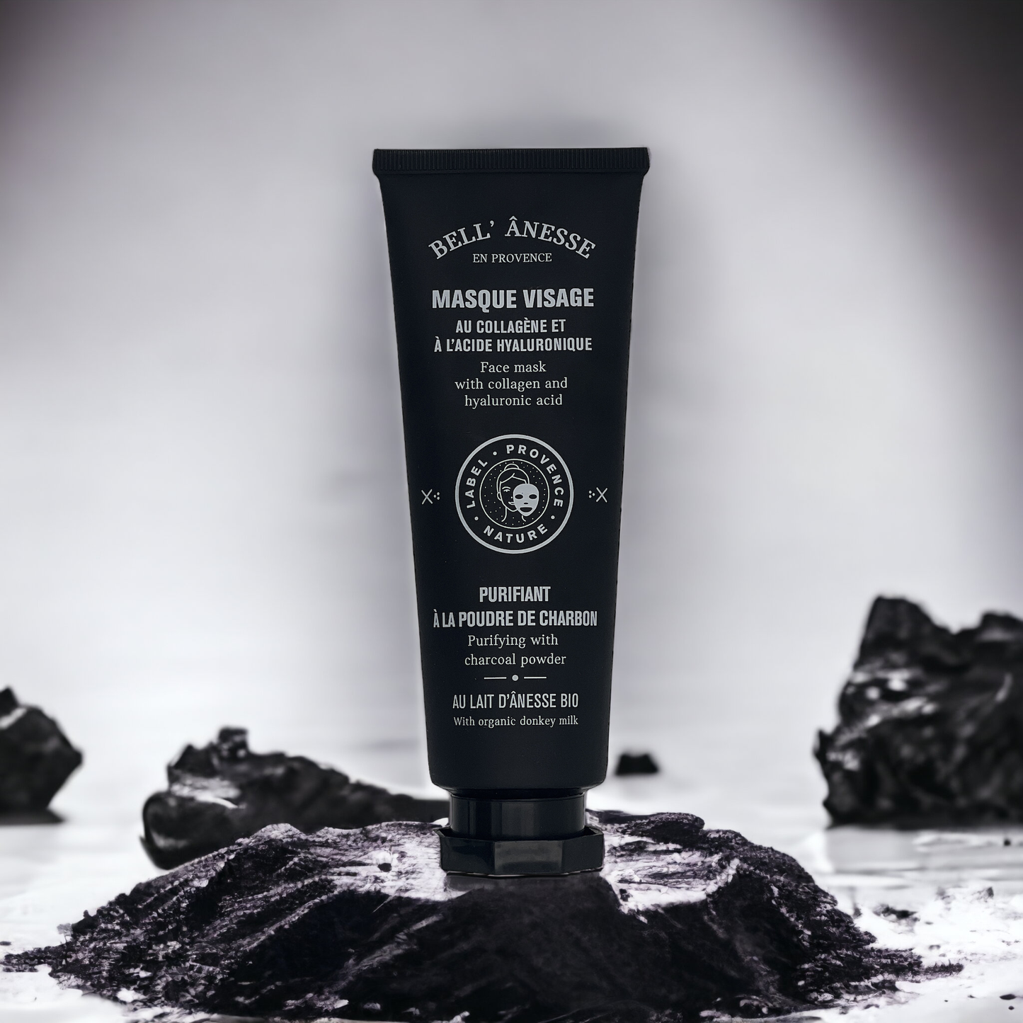 Rensende Charcoal Æselmælk Ansigtsmaske - 120ml