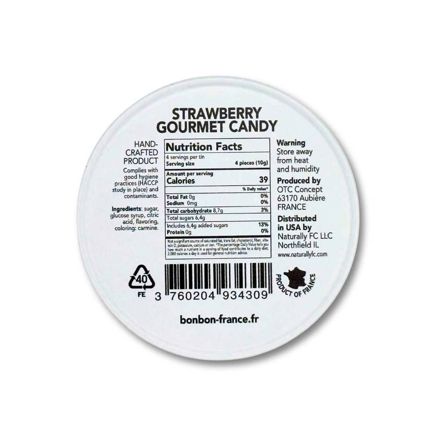 Saint-Ange Jordbærpastiller 50g - Traditionelle Franske Slik Bonbon-France