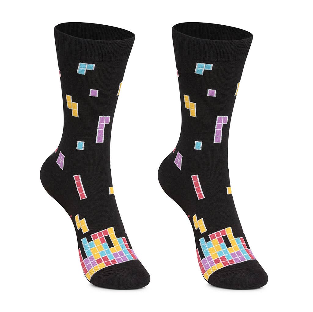 Tetris bomuldssokker til børn, holdbare og sjove - Kylie Crazy Sokker KYLIE CRAZY