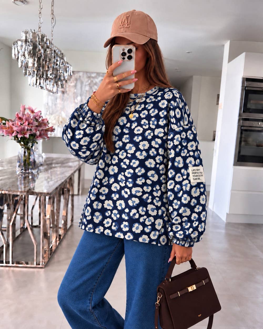 Oversized leopard sweat i blankt stof fås i flere farver Apparel & Accessories ISSYMA Flåde