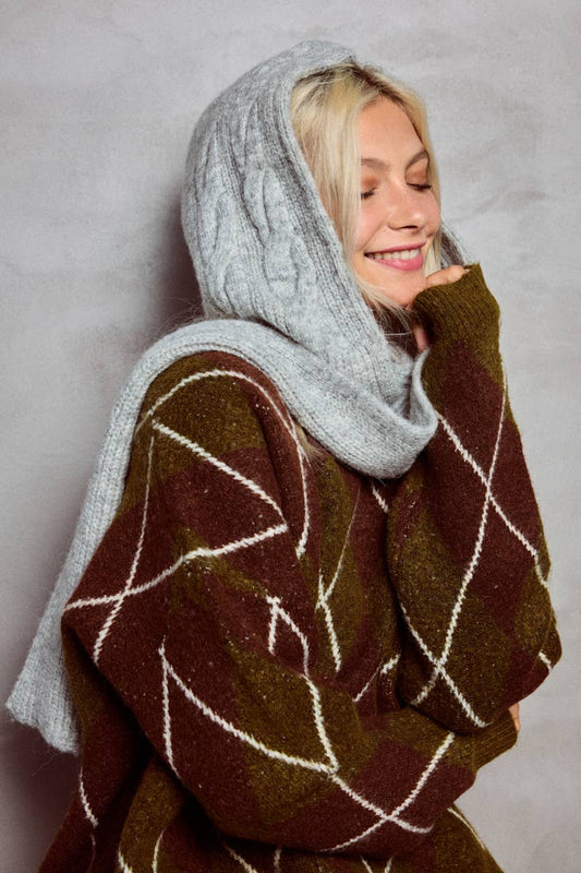 2-i-1 hue og halstørklæde