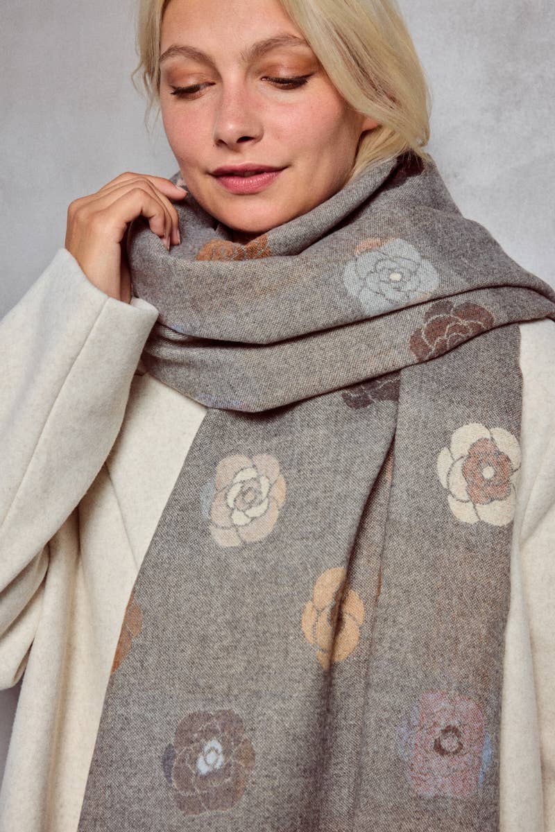 Vendbart Tørklæde med blomsterprint BYREN | ÉLINE L'ATELIER