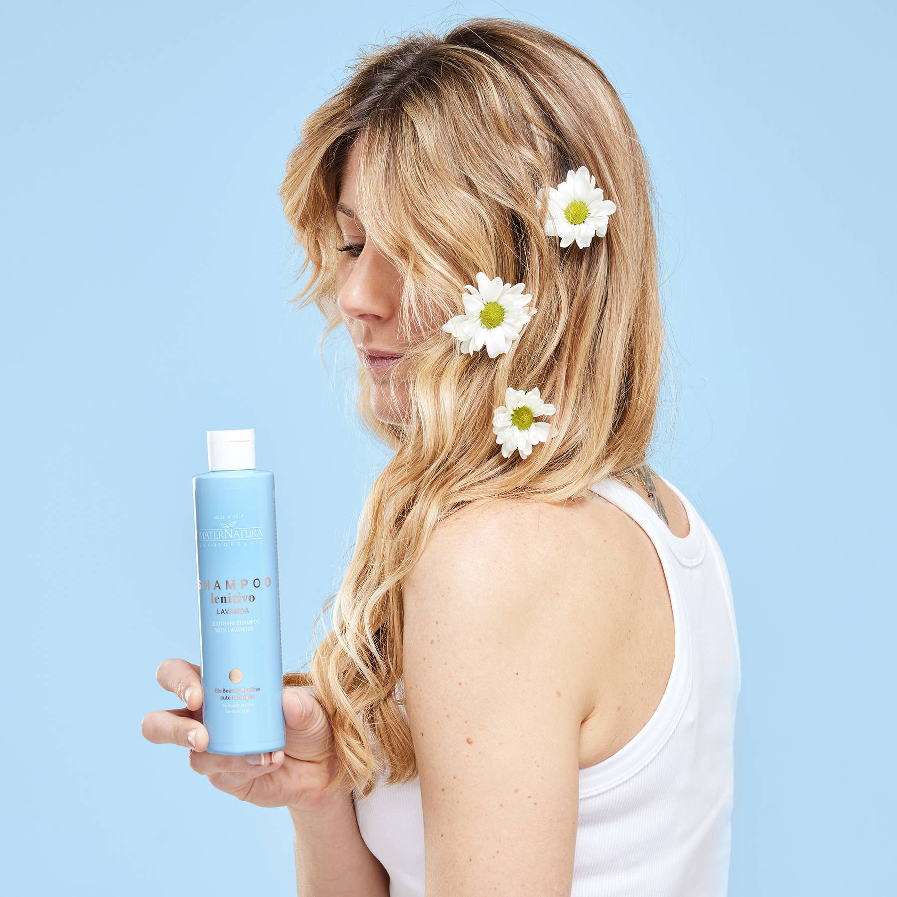 Beroligende Shampoo 250ml – Parfumefri til Følsom Hovedbund MaterNatura