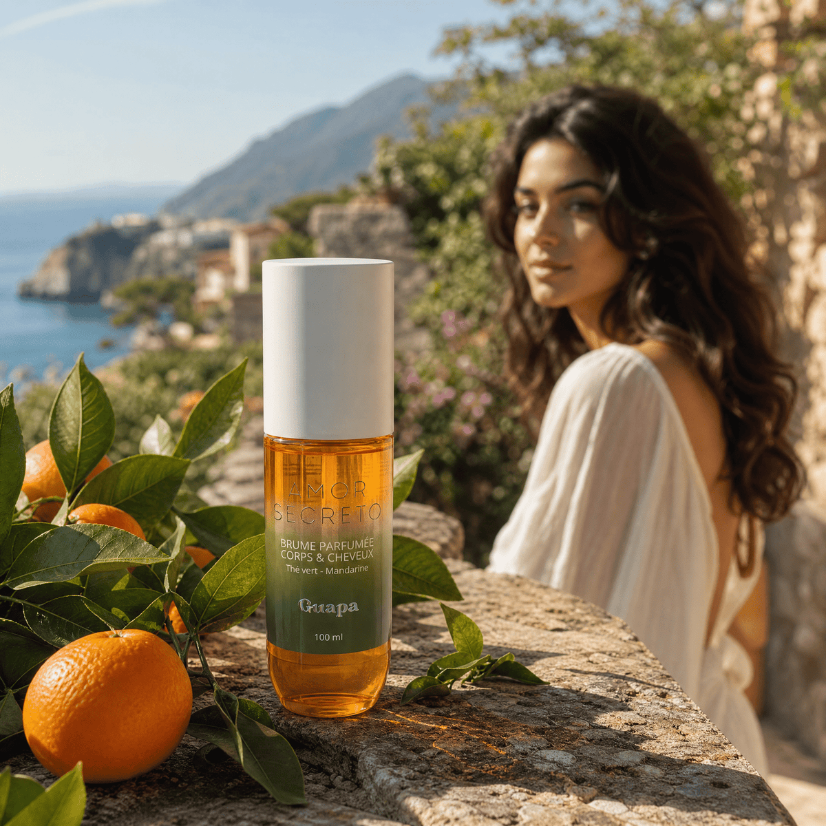 Parfumeret mist til krop og hår – Guapa – Grøn te og mandarin – 100 ml Plejende produkter Amor Secreto