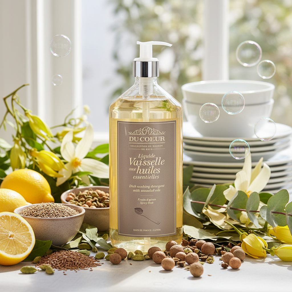 Fransk Opvaskemiddel Spicy Fruit 1L - Du Coeur med Pumpe Du Coeur