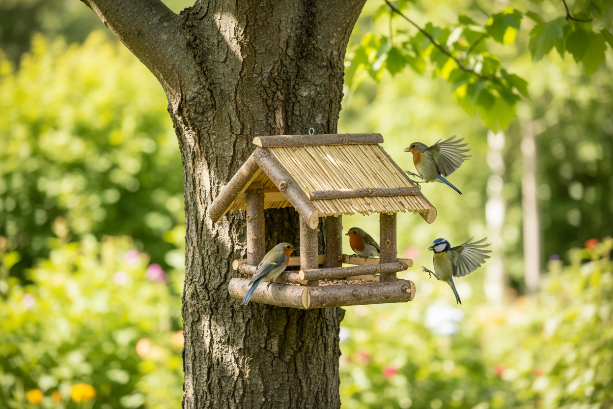 Fuglefoderbræt i træ 31x12,5x28,5cm Bitten CpH