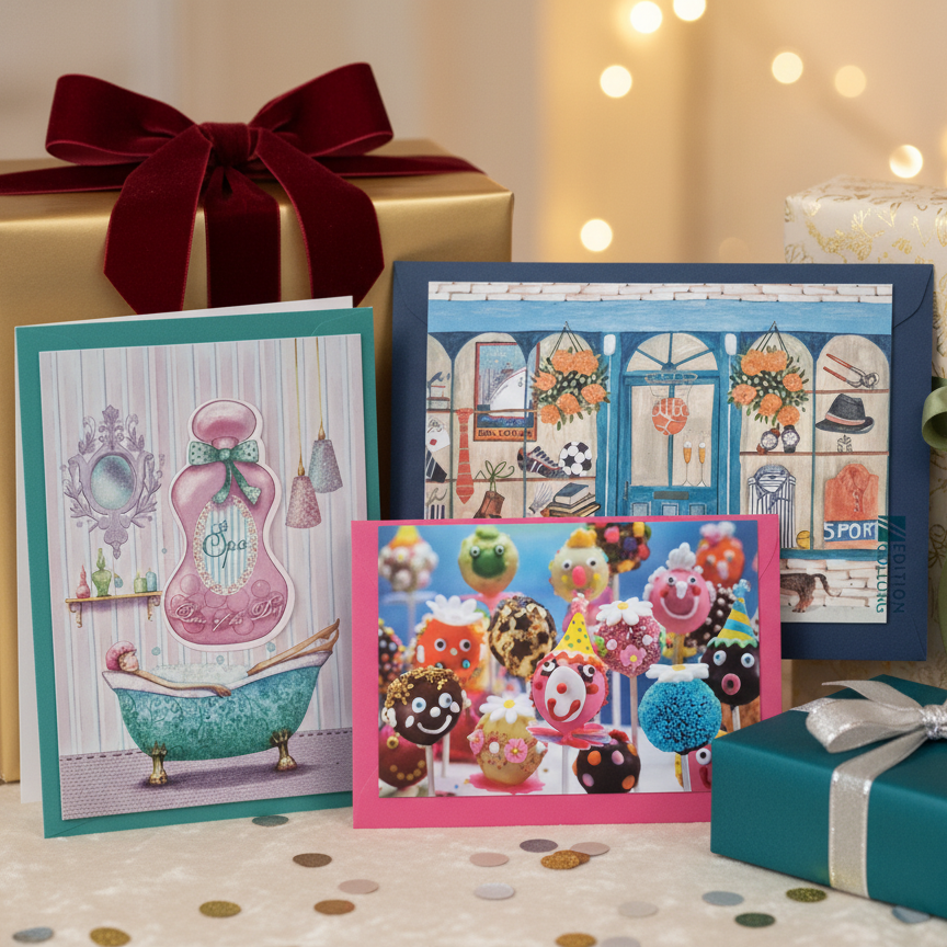 Kort 18,5x13cm med farvet kuvert kort Edition Gollong