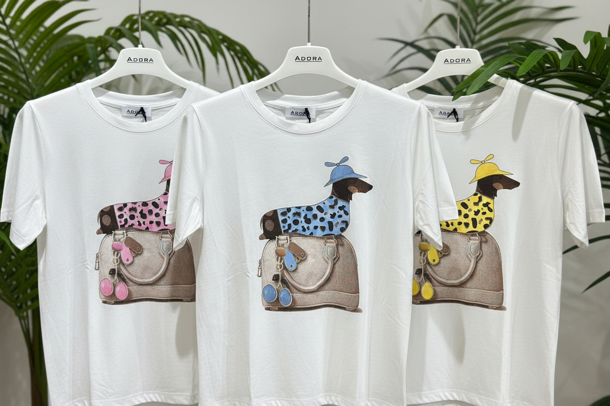 Gravhund T-shirt - Blød Bomuld flere farver T-shirt ADORA