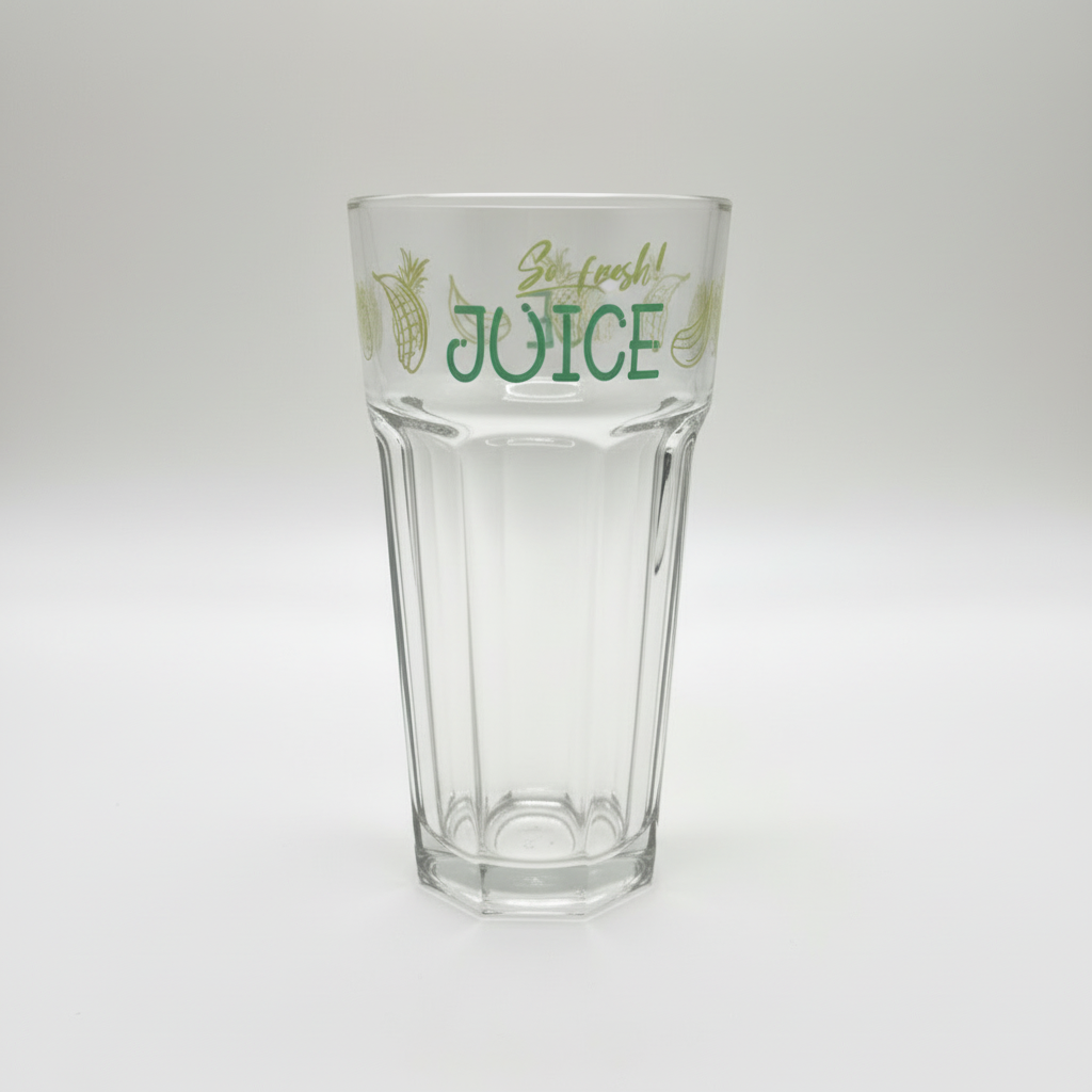 Juice Glas 36 cl - So Fresh! | Klart glas med Farverig Skrift