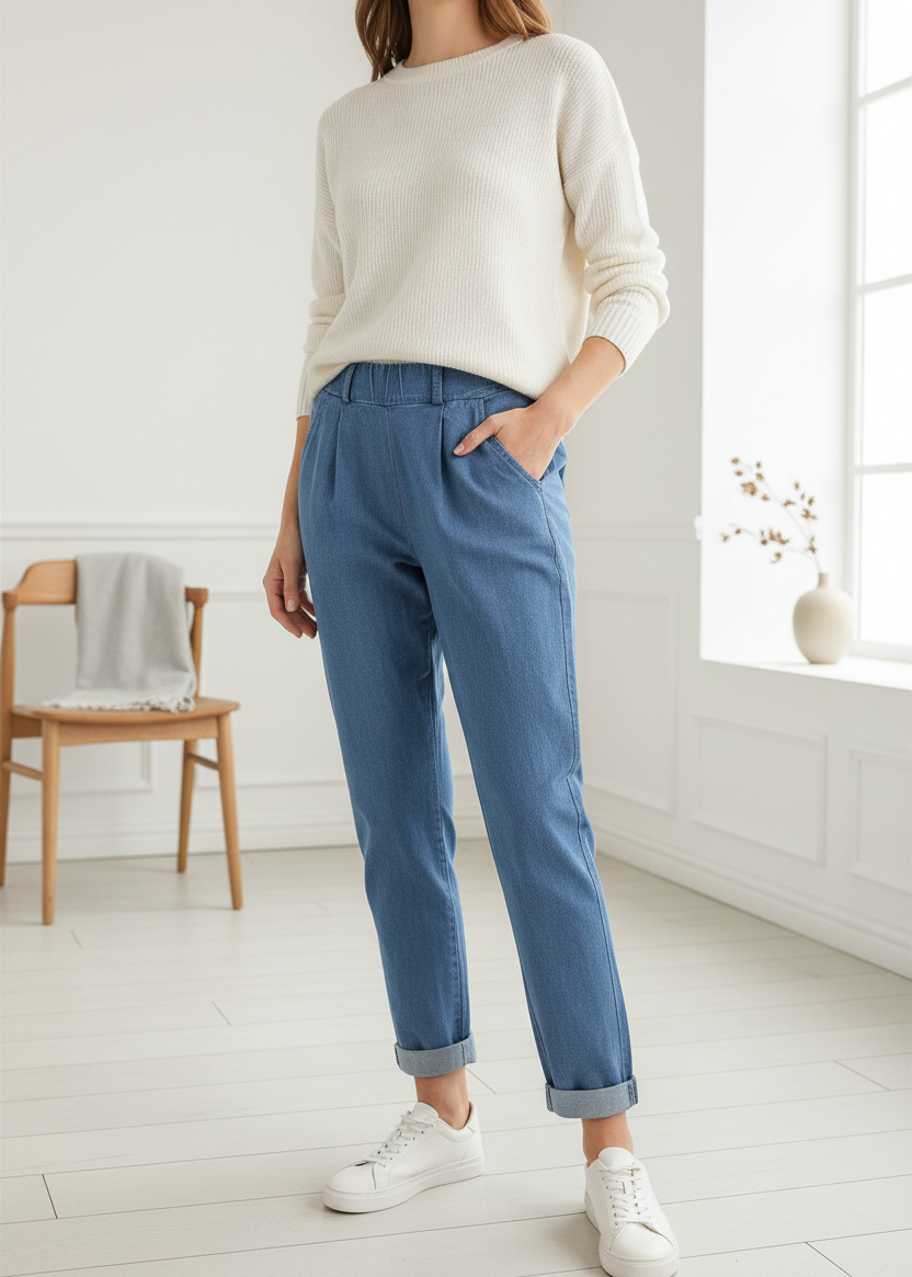 Jeans Joggers med Lomme - Elastisk Talje | ZAFA PARIS ZAFA PARIS