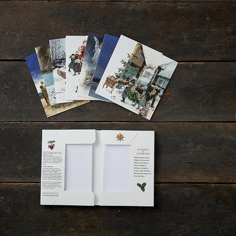 Julekort med julesange 8 kort i mappe Koustrup & Co