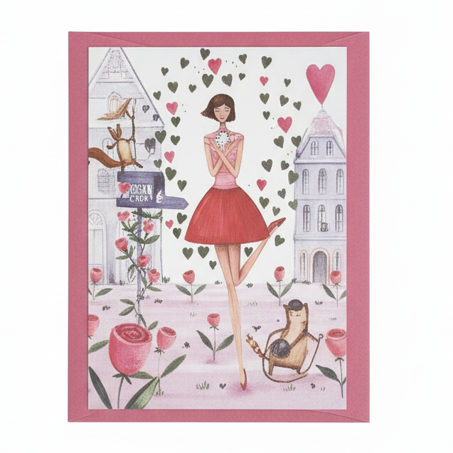 Mini Kort 8,5 x 6,5 cm med kuvert Edition Gollong Pige i Paris