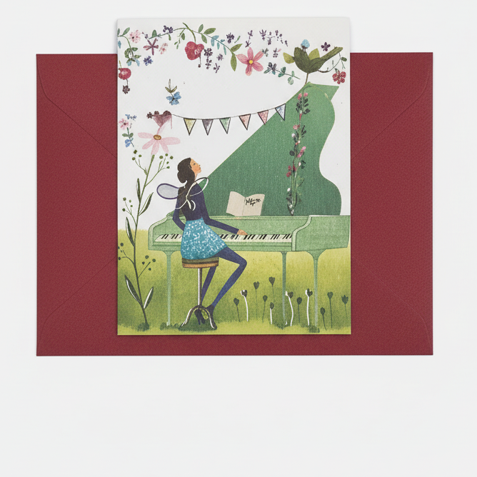 Mini Kort 8,5 x 6,5 cm med kuvert Edition Gollong Pianist