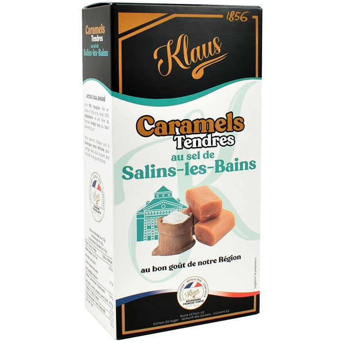 Karameller med havsalt i æske – 160 g | Klaus