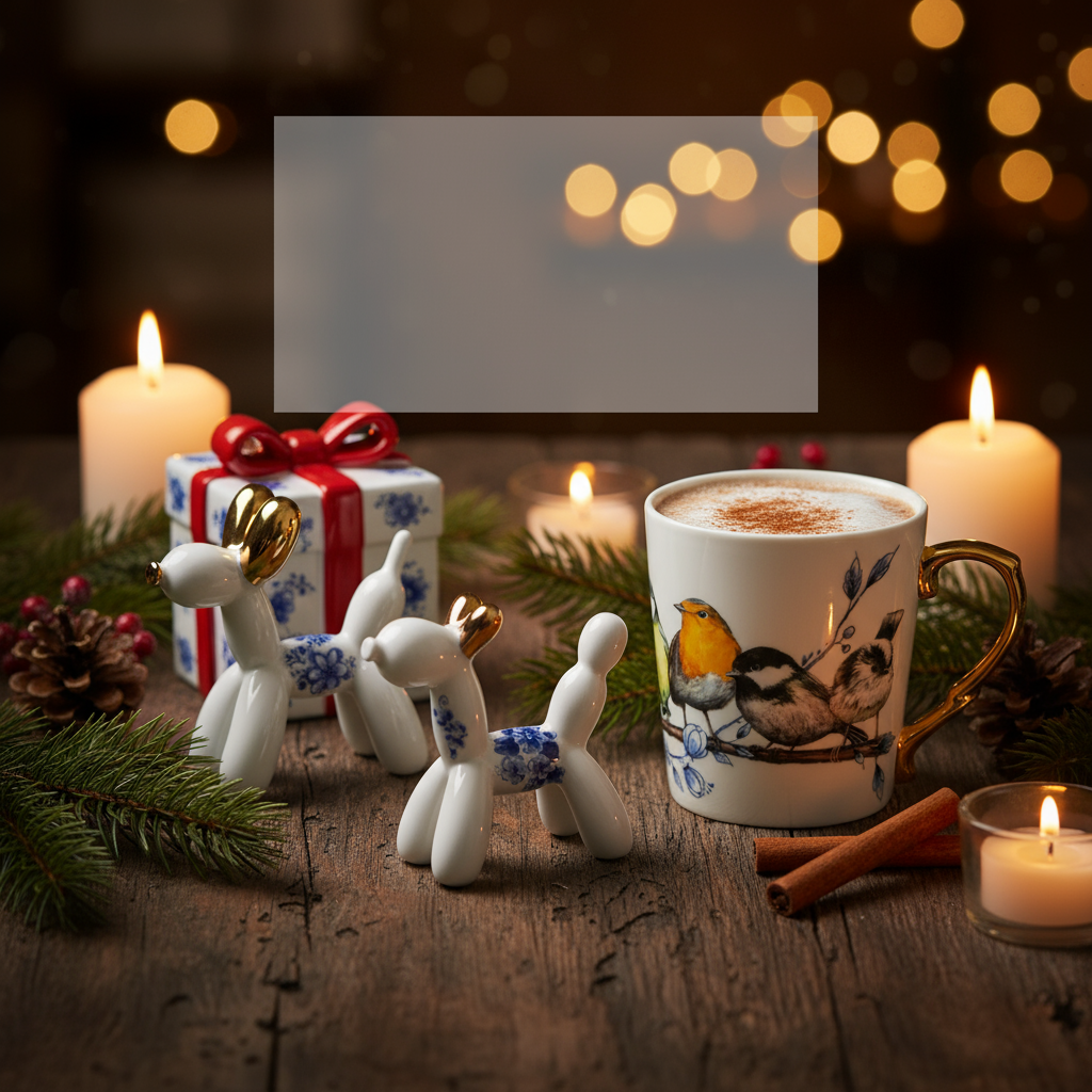 Mørkt hyggeligt julebanner med Heinen Delfts Blauw