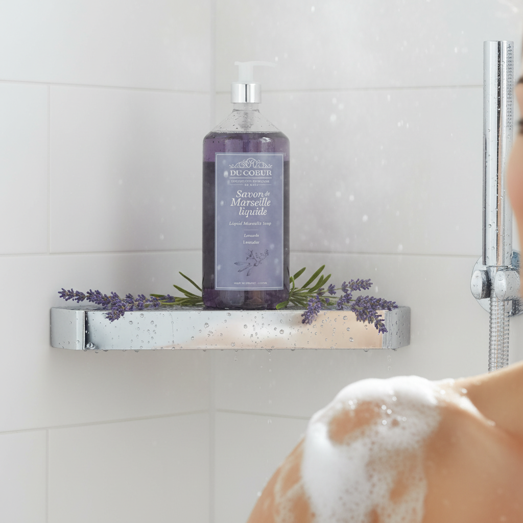 Marseille Flydende Sæbe Lavendel 1L - Du Coeur med Pumpe Marseille sæbe Du Coeur