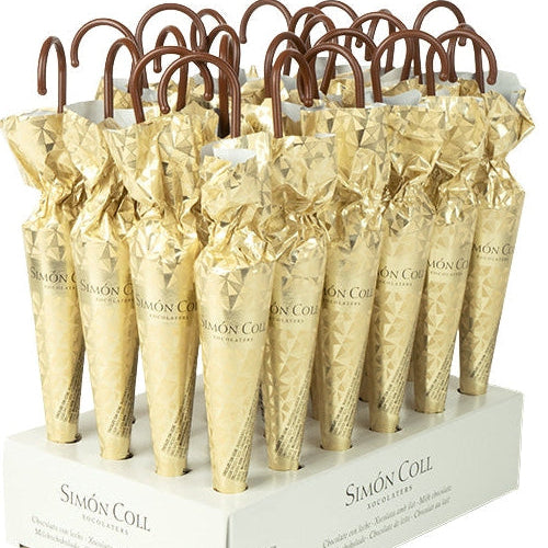 Chokolade paraply med guld papir Simon Coll
