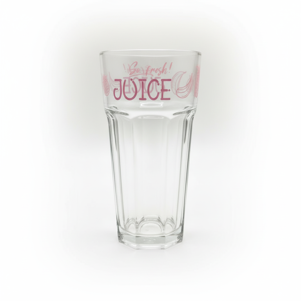 Juice Glas 36 cl - So Fresh! | Klart glas med Farverig Skrift