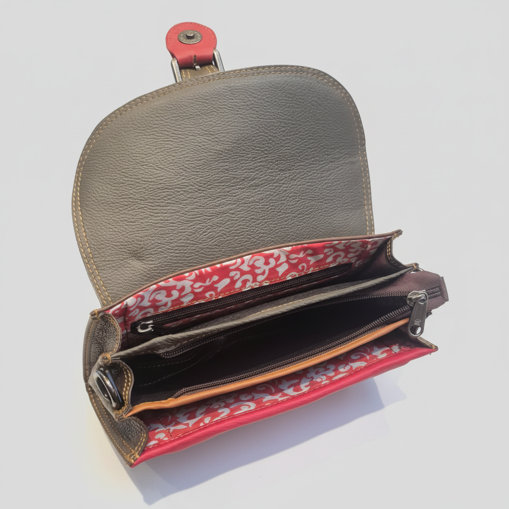 Skuldertaske i ægte læder ROND FUNKI - Saora Saora