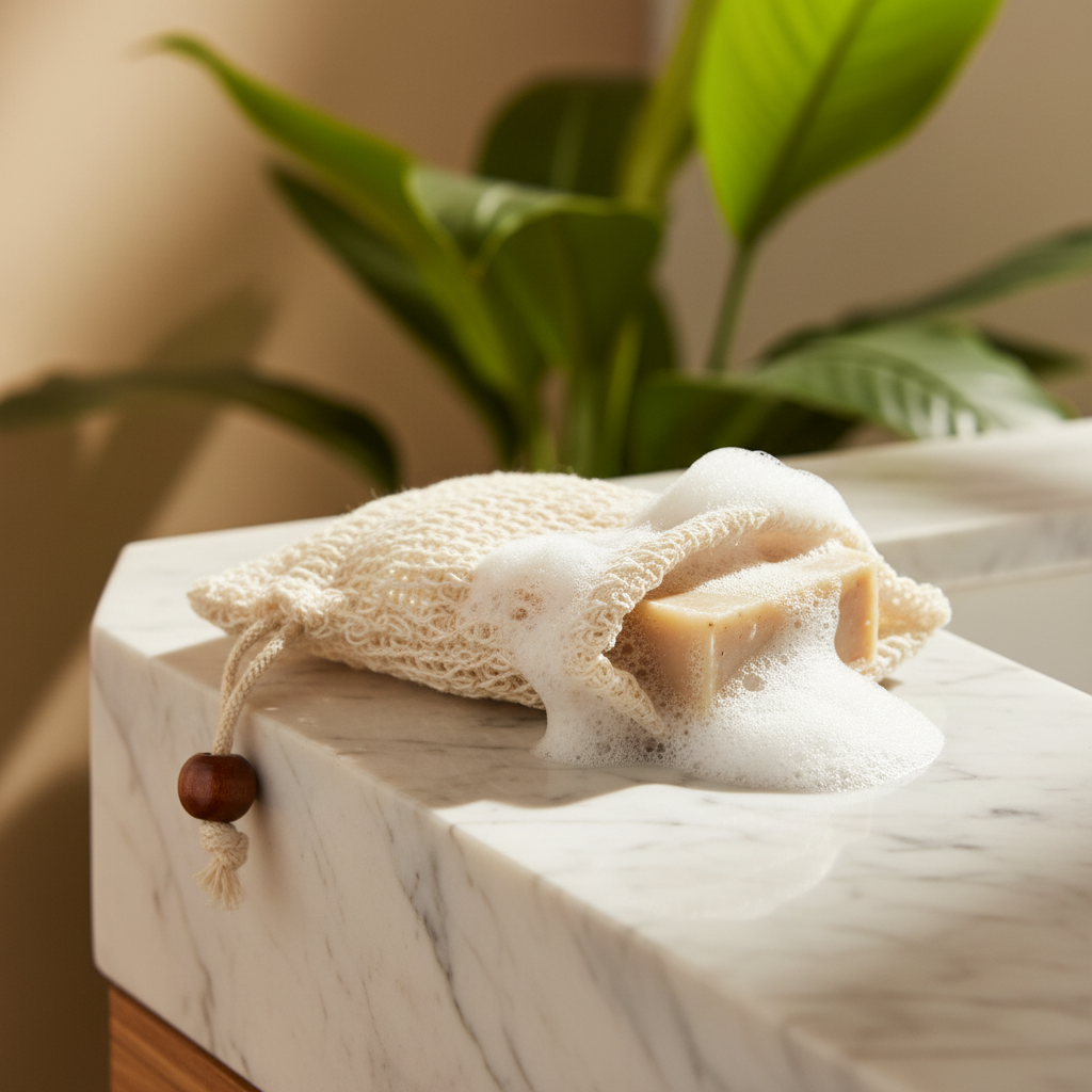 Sisal sæbepose med perle – Savon de Marseille Savons.nl - Savon de marseille distributeur