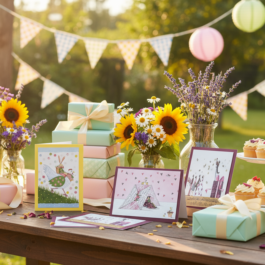 Kort 18,5x13cm med farvet kuvert kort Edition Gollong