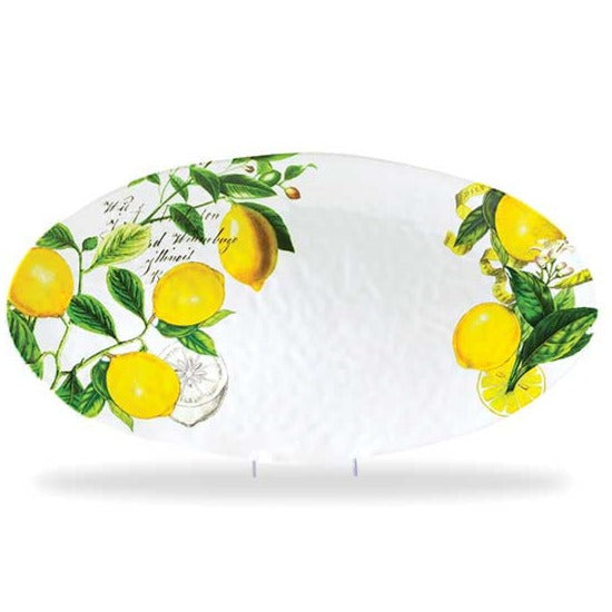 Ovalt melamin serveringsfad lemon basil Michel Design Works