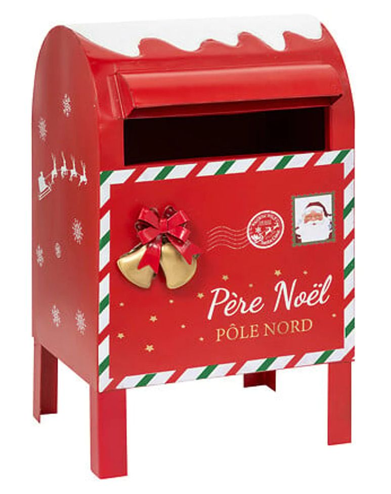 Rød Metal Postkasse - Jule Dekoration H34cm JJA