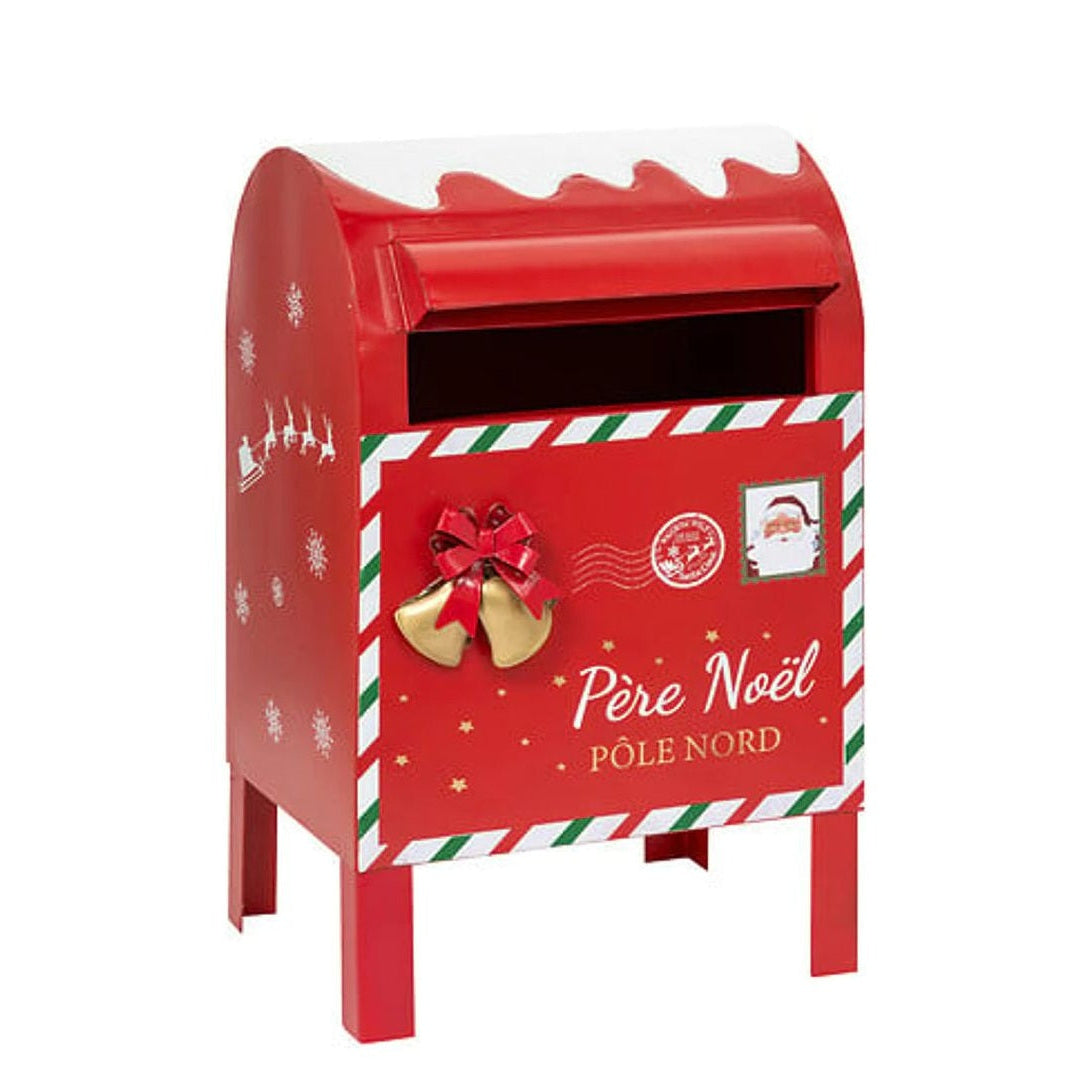 Rød Metal Postkasse - Jule Dekoration H34cm JJA