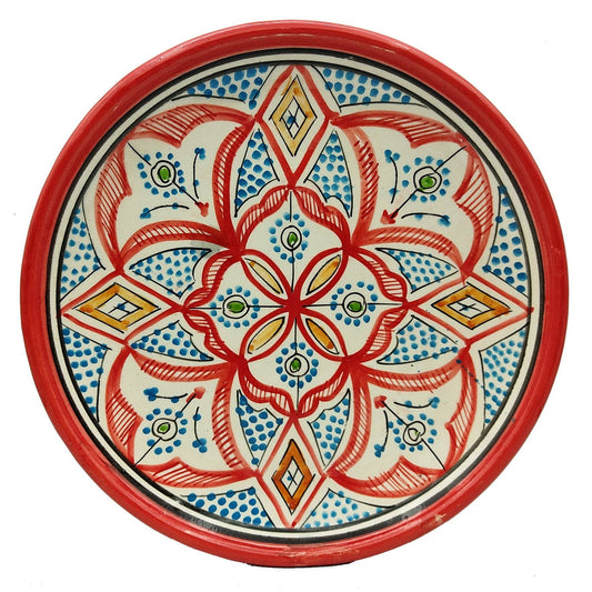 Marrokansk håndlavet tallerken rød